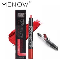 hot selling menow p13016 kiss proof plastic rod non stick cup lipstick pen sharpener matte purple lipstick makeup cosmetic