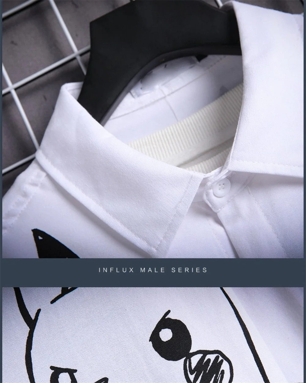 Футболка мужская оверсайз с мультяшным принтом Базовая рубашка в японском стиле