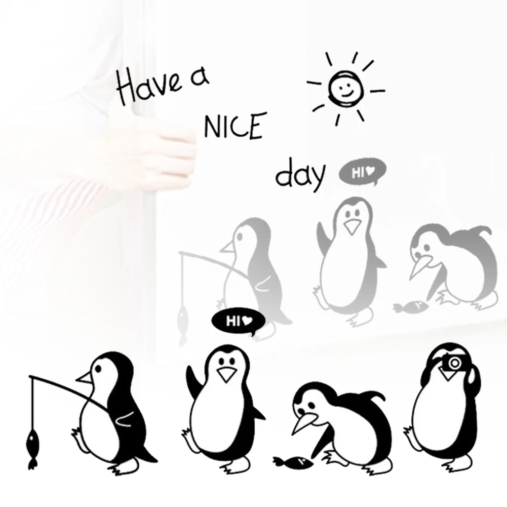 ПВХ дверь холодильника Настенная Наклейка для ресторана DIY кухня мультфильм