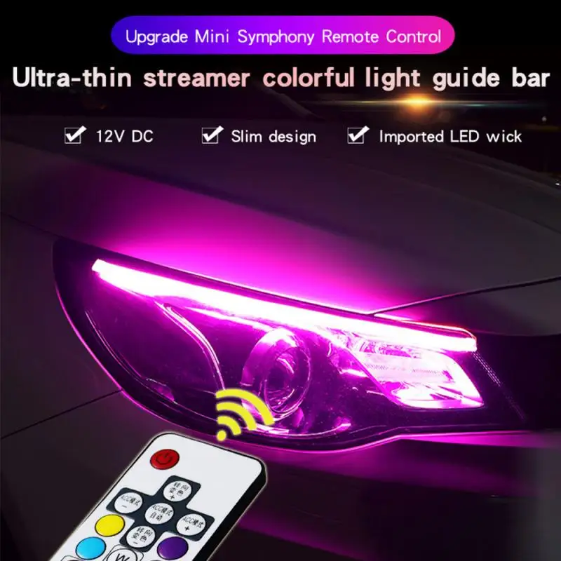 2 шт. автомобильные аксессуары ультра тонкий светильник направляющая полоса