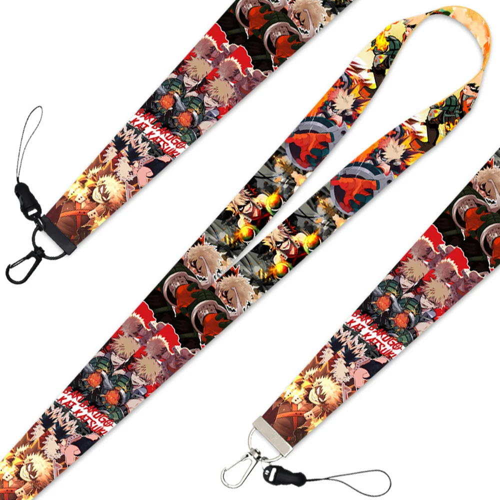 

Bakugou Katsuki Keychain My Hero Academia Anime Trinkets Accessories Phone Chain Work Id Card Bag Lanyard Women Jewelry Men Gift