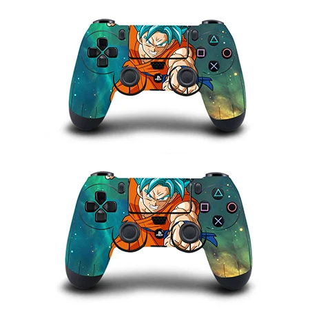 2 шт./лот Dragon Ball защита для кожи наклейка для Playstation 4 PS4 Pro тонкий контроллер геймпад виниловая наклейка s - Цвет: QBTM0575-2pcs