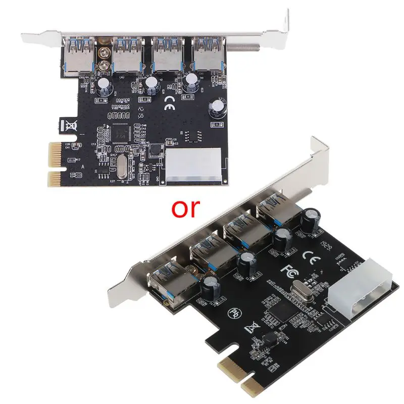4 портовый PCI E к USB 3 0 HUB Express адаптер расширения скорость 5 Гбит/с для компонентов