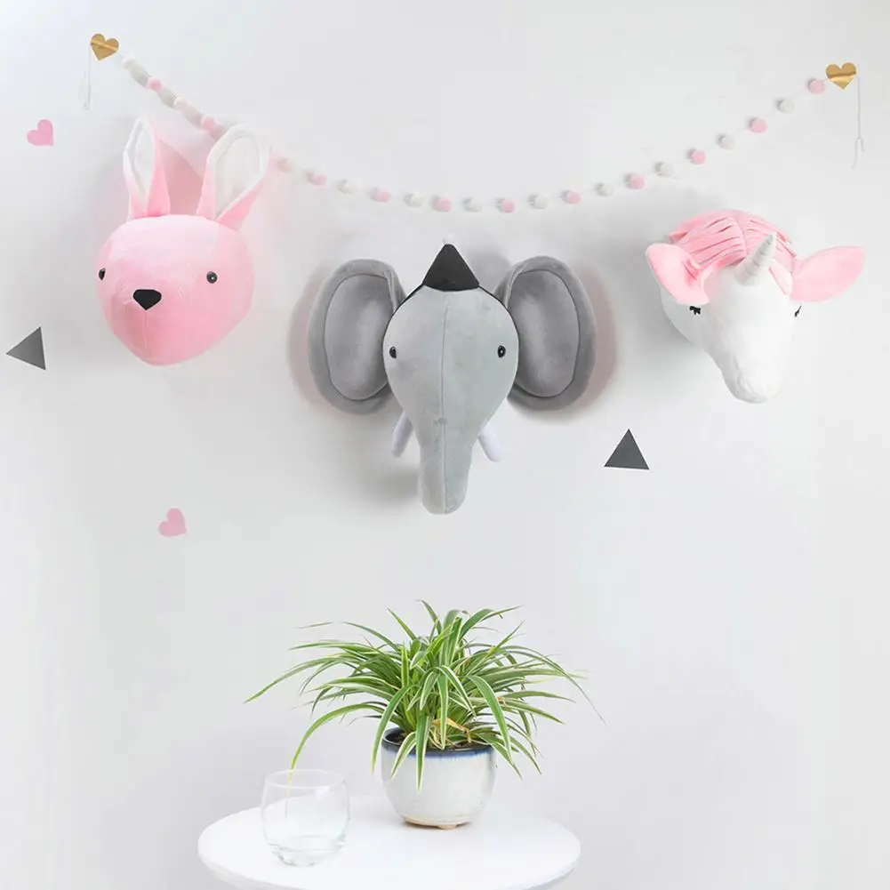 Слон лошадь кролик голова животного настенные подвесные мягкие животные
