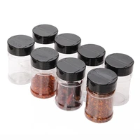 8 pieces %e2%80%8bspice jars with labels plastic transparent spice bottle containers for paprika pepper salt kitchen condiment bottles