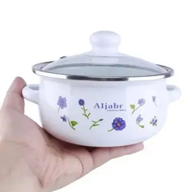 Эмалированная кастрюля утолщенная домашняя большая емкость для супа тушения