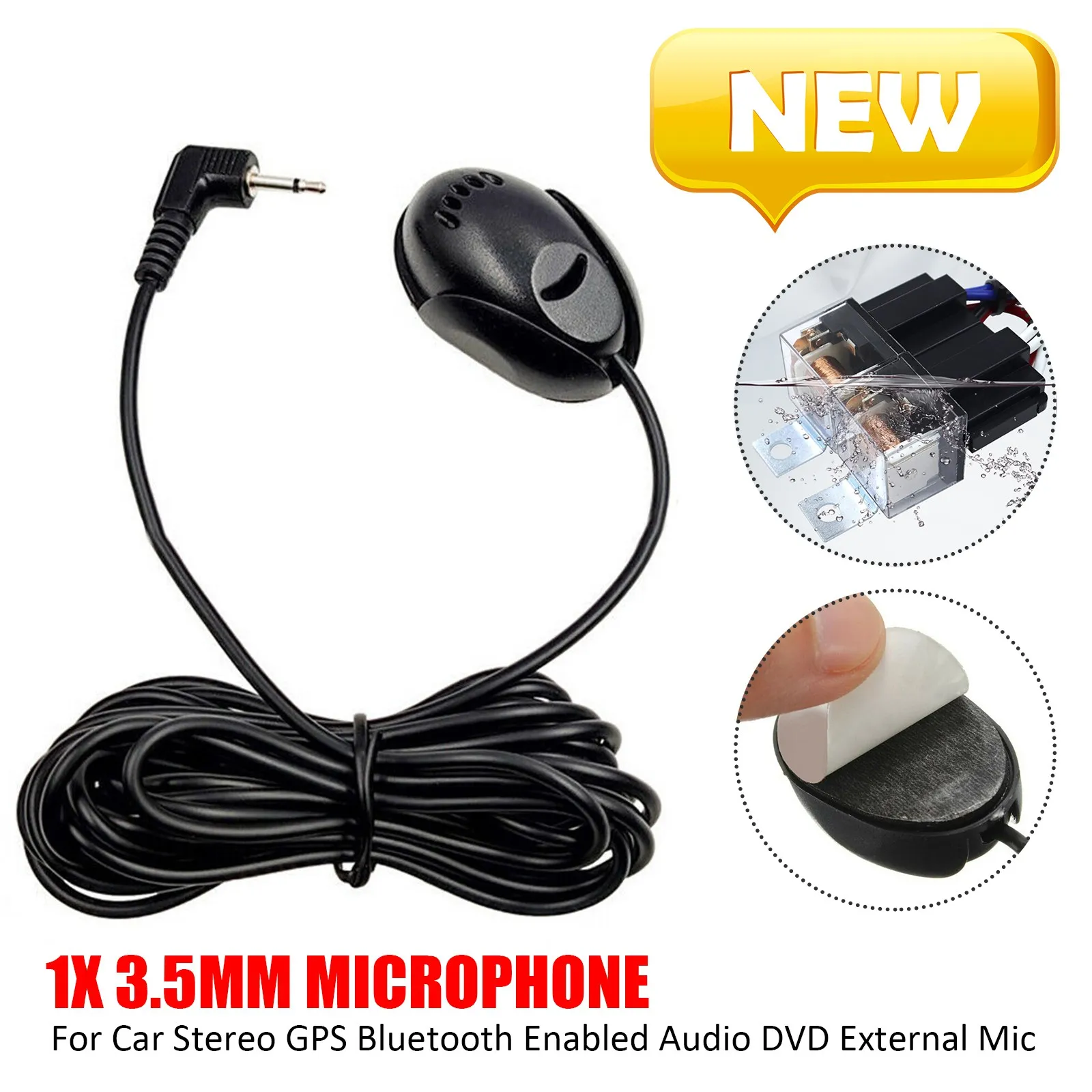 

1 шт. 3,5 мм Автомобильный Внешний микрофонный кабель, портативный 3,5 мм проводной автомобильный микрофон, микрофон для автомобиля, DVD, радио, стерео плеер