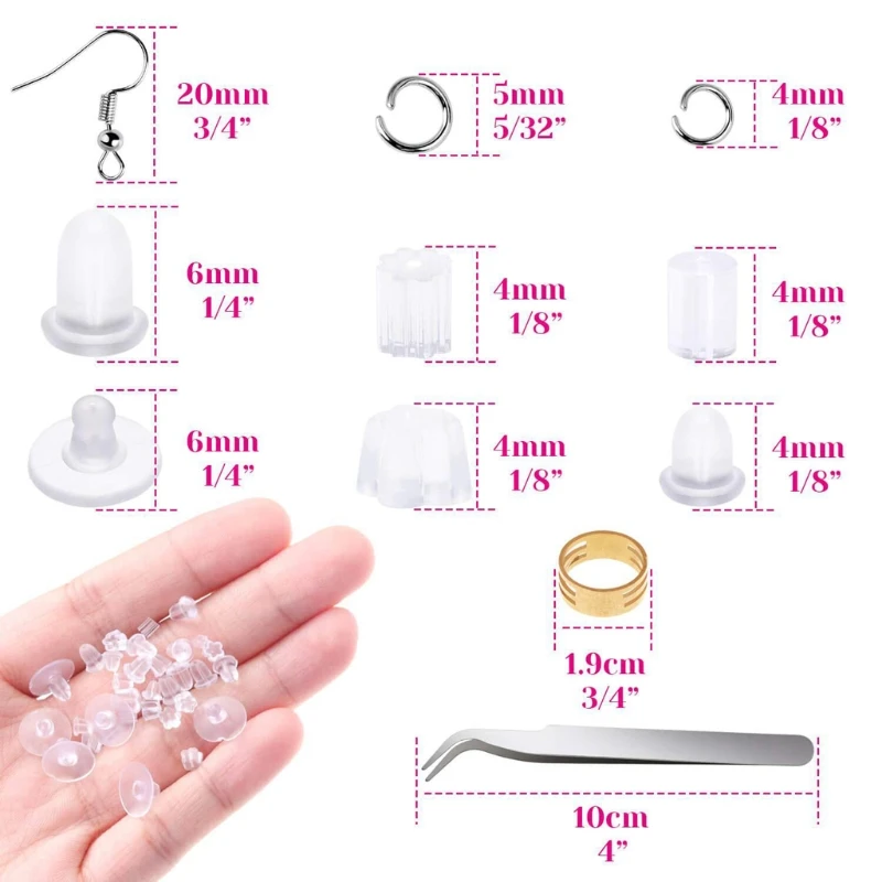 

1902Pcs Earring Making Kit Earring Hook Earring Backs Earring Posts Jump Rings Tweezers Kit for Jewelry Making Supplies