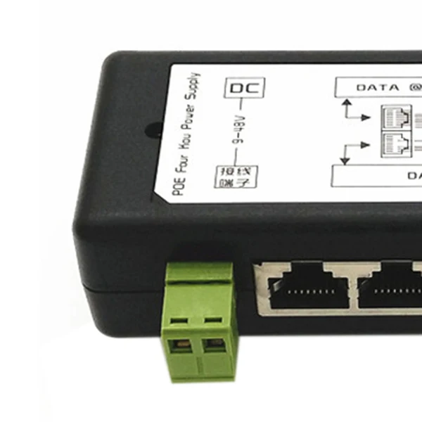 4 порта Poe Инжектор адаптер питания Ethernet блок Pin 5(+)/7 8( ) Входной Dc12V Dc48V для ip