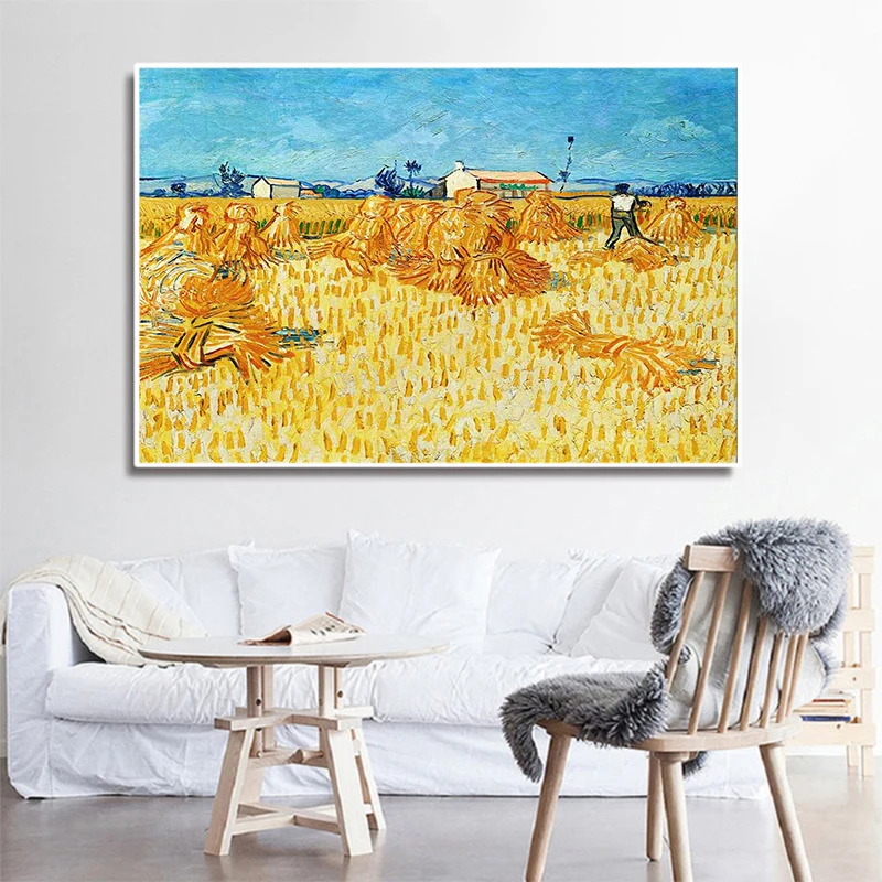 Ван Гог &quotЗвездное небо&quot миндальное дерево вечерние холст картины Плакаты и