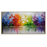 wholesale high quality abstract trees oil painting on canvas handmade beautiful colors abstract landscape trees oil paintings