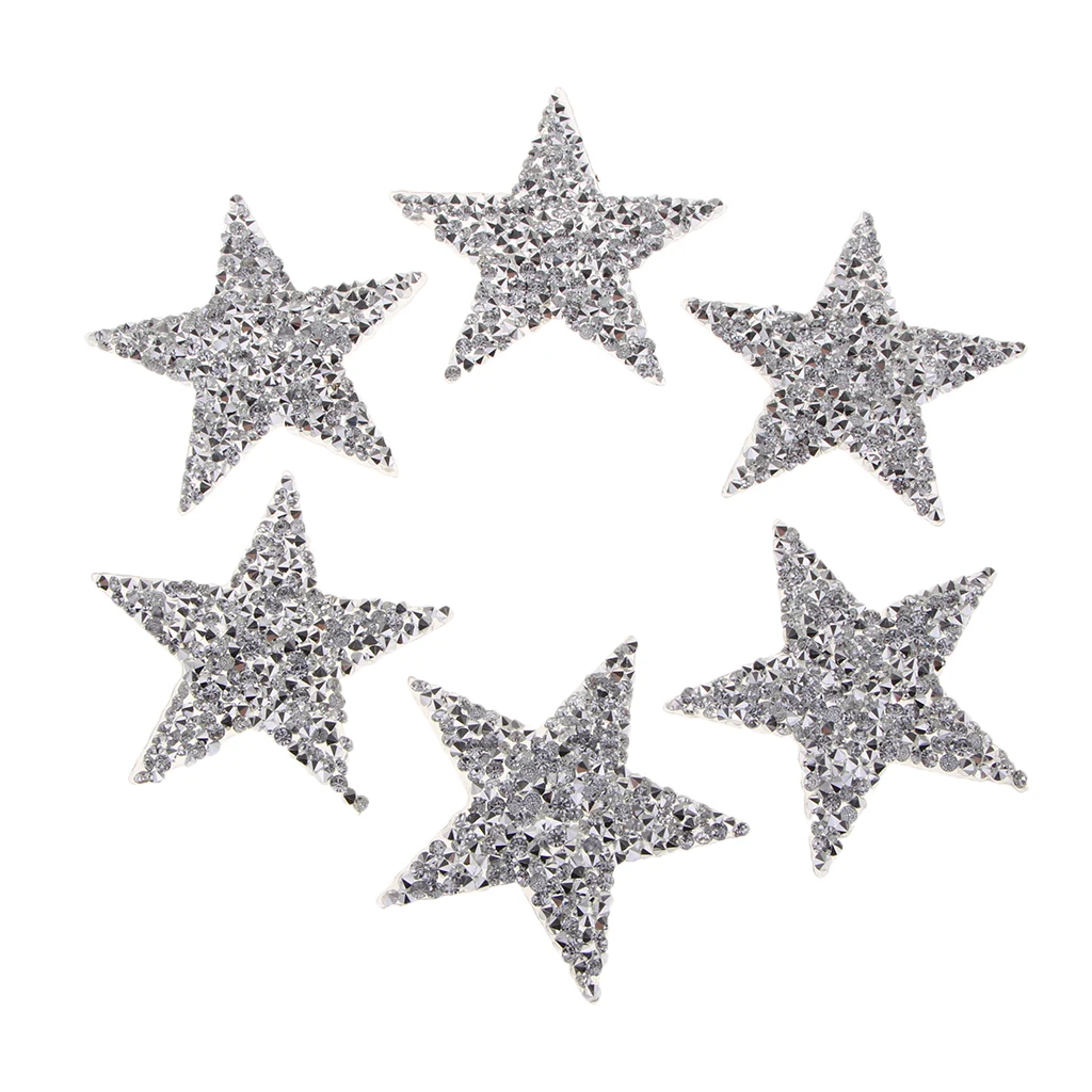 

Нашивки для одежды Prettyia, 6 звезд, значки аппликации