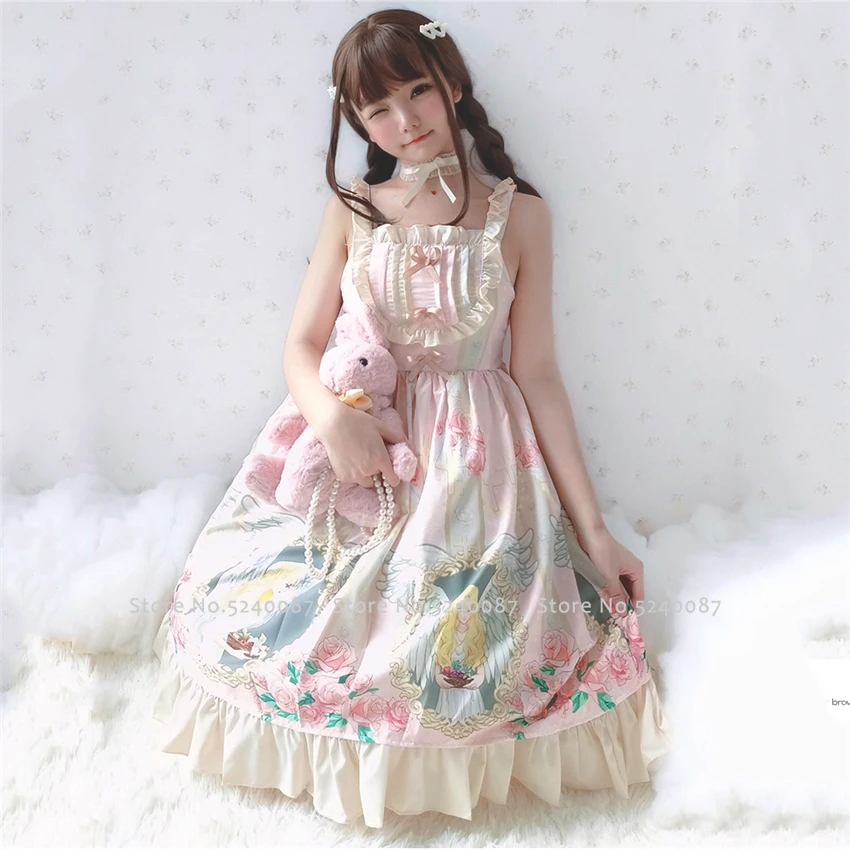 Платье для девочек в японском стиле платье принцессы ретро маскарадное вечерние
