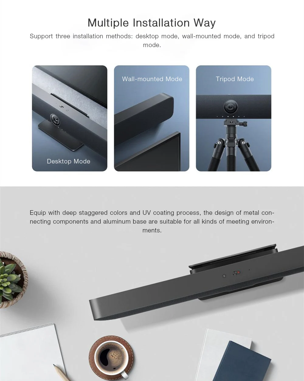 저렴한 샤오미 비디오 스피커 회의 웹캠 마이크 4K 카메라 8 백만 BT5.0 Al 잡음 감소 무선 TV 전화 컴퓨터 PC 용