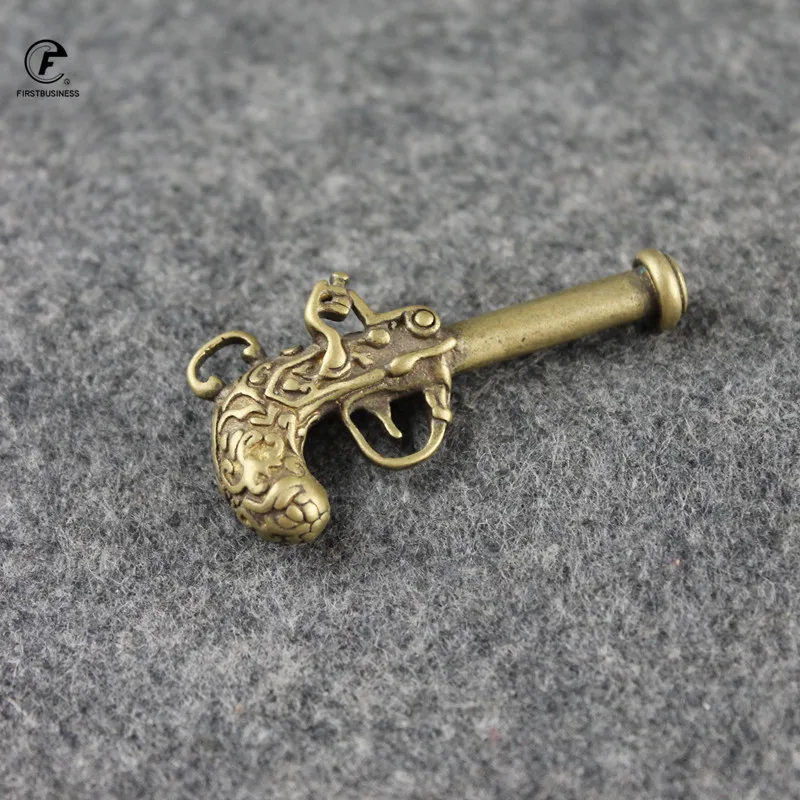 Чистая медь мини Ретро Пистолет Карманный кулон твердая Джозеф мужской брелок