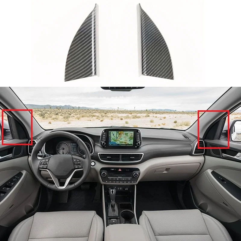 

Аксессуары для Hyundai Tucson 2019 2020, наклейки на окна, цветные треугольные наклейки из углеродного волокна, отделка для стайлинга автомобилей