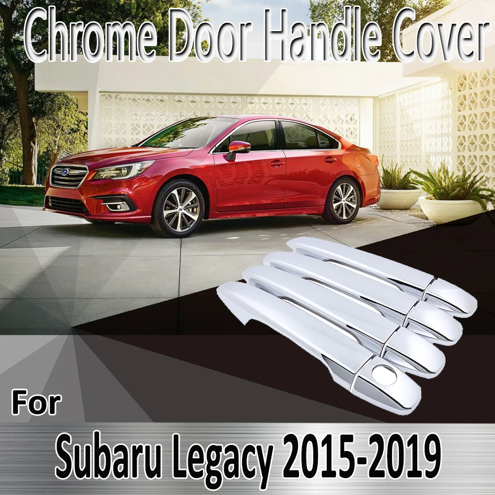 Наклейки хромированные на дверную ручку для Subaru Legacy BN BS 2015 ~ 2019 2016 2017 2018|Наклейки