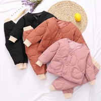 childrens down cotton padded jacket inner liner two sets home clothes for infants boys and girls warm cotton padded jacket