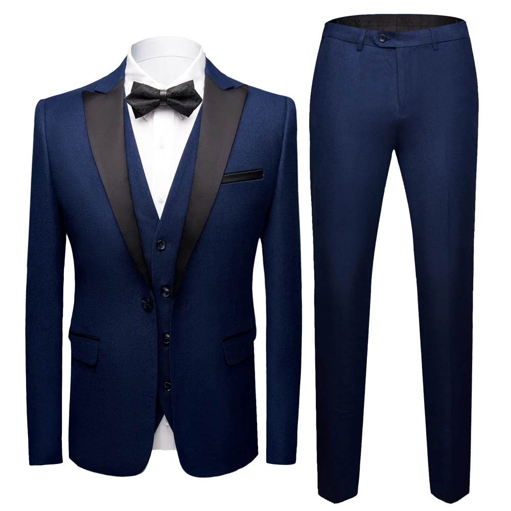 Мужские свадебные костюмы Slim Fit костюм комплект из 3 предметов деловой жениха для