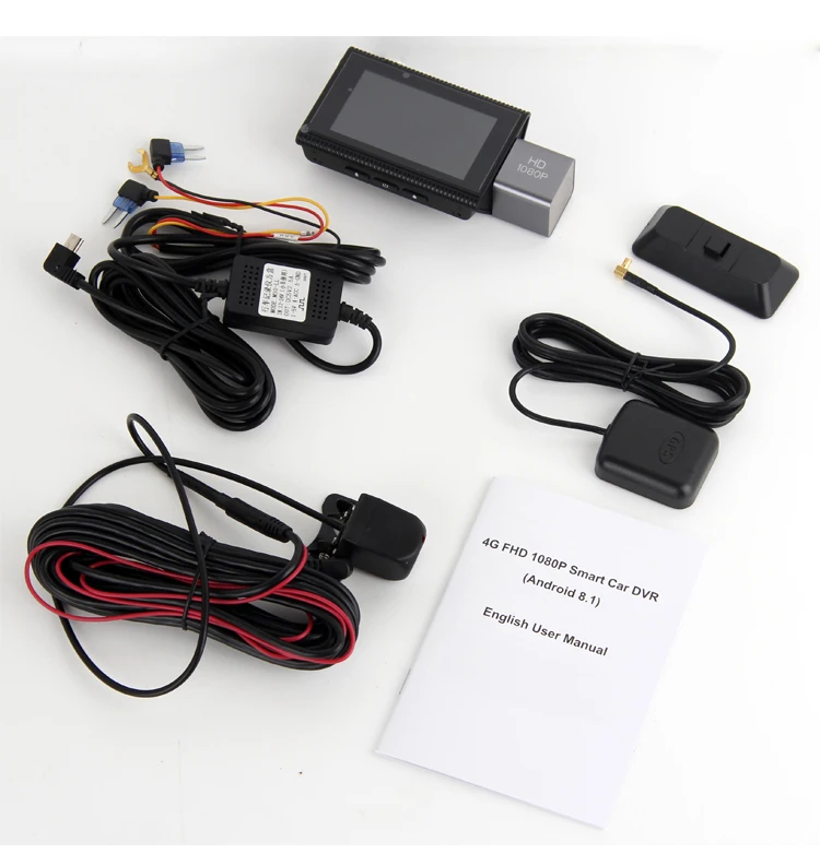 Автомобильный видеорегистратор Bluavido 4G Android 8.1 GPS двойная камера FHD 1080P WiFi ночное