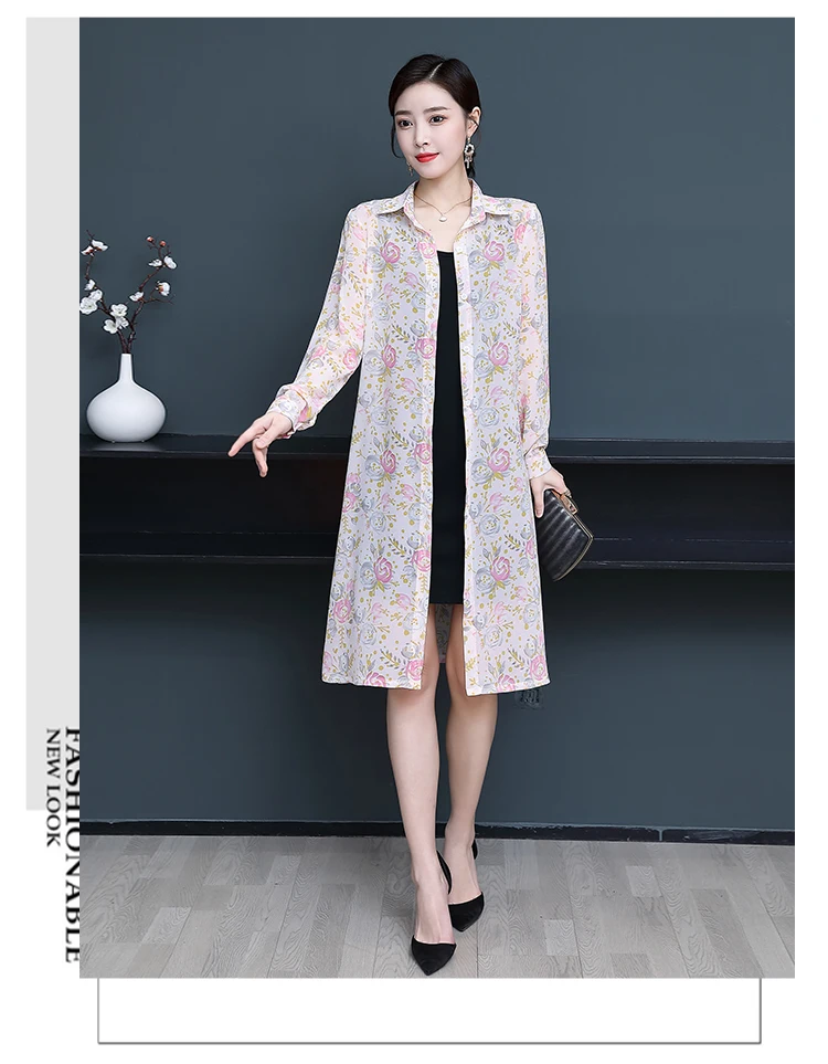 TingYiLi Women Printed Kimono Cardigan Summer Button Up Long Sleeve Boho Shirt Long Floral Chiffon Blouse Top Ladies Plus Size womens shirts and blouses