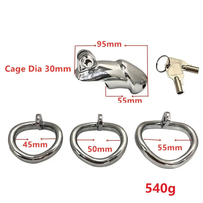Мужская металлическая Тяжелая клетка для пениса 3 кольца на пенис диаметр 45/50/55 мм