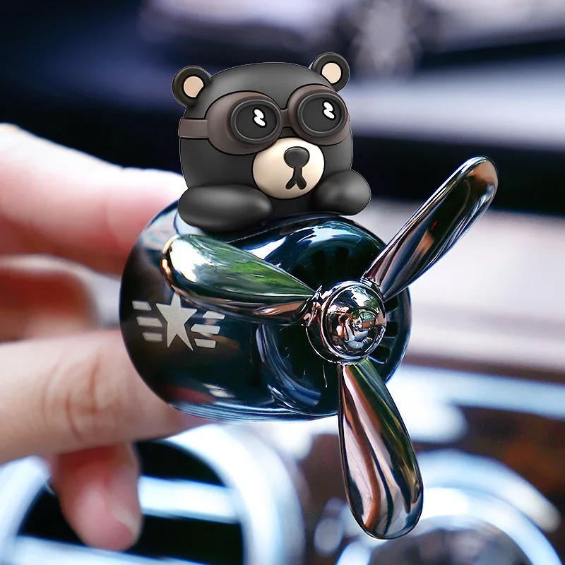 2021 New Bear Pilot Car Air Freshener Rotating Propeller Outlet Fragrance Flavoring Auto Decoration Goods Accessories | Автомобили и