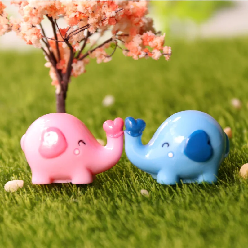 2 шт Мини мультфильм пара слон DIY Декор Каса украшения стол домашний Аксессуары