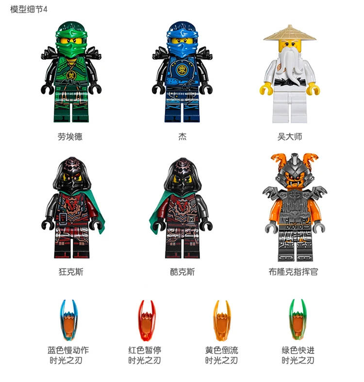 734 шт. Bela 10583 Dawn of Iron Doom Ninja Мини фигурки набор совместимых Lepining Ninjagoes 70626
