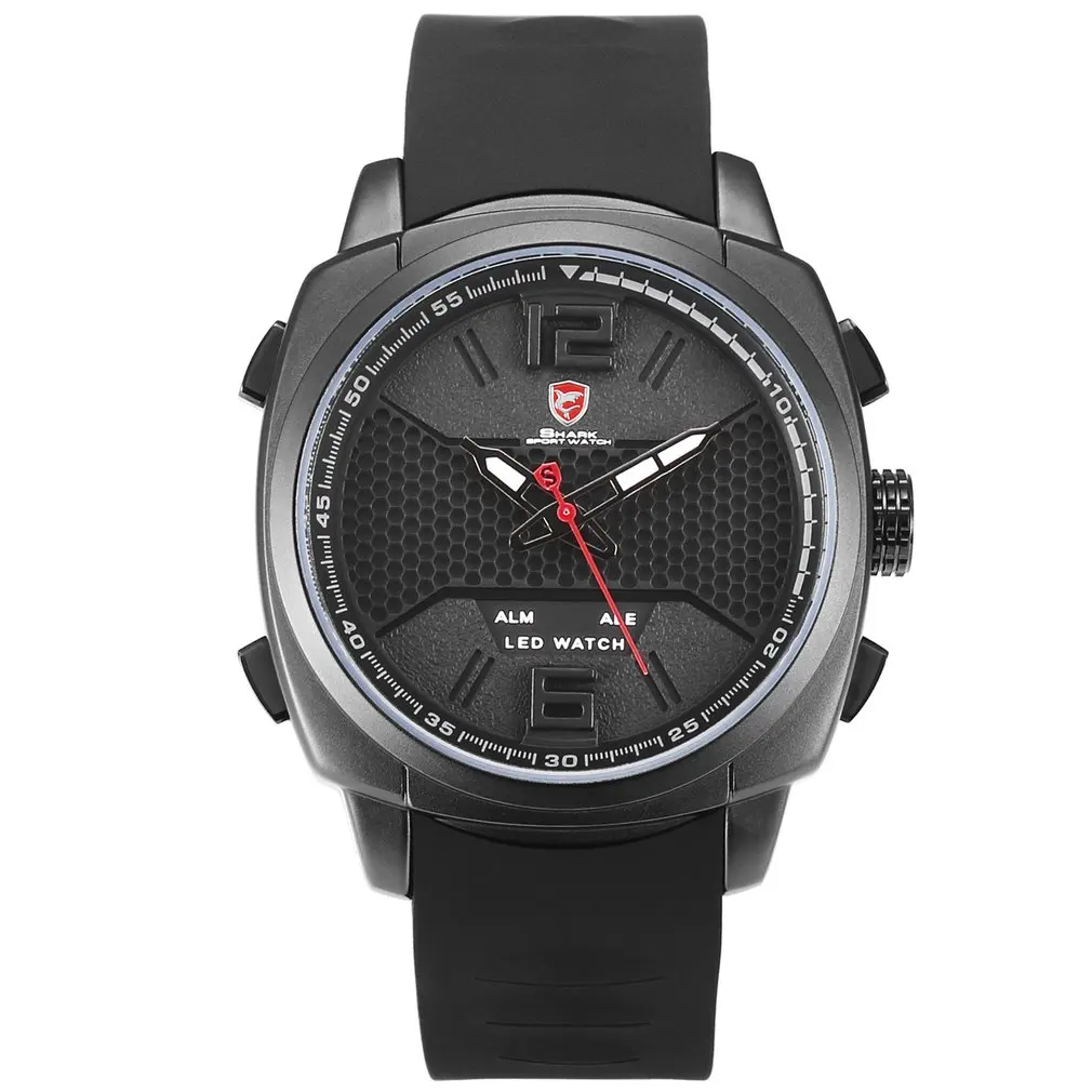 Крутые новые спортивные часы Whitetip Reef Shark светодиодный с двойным часовым поясом