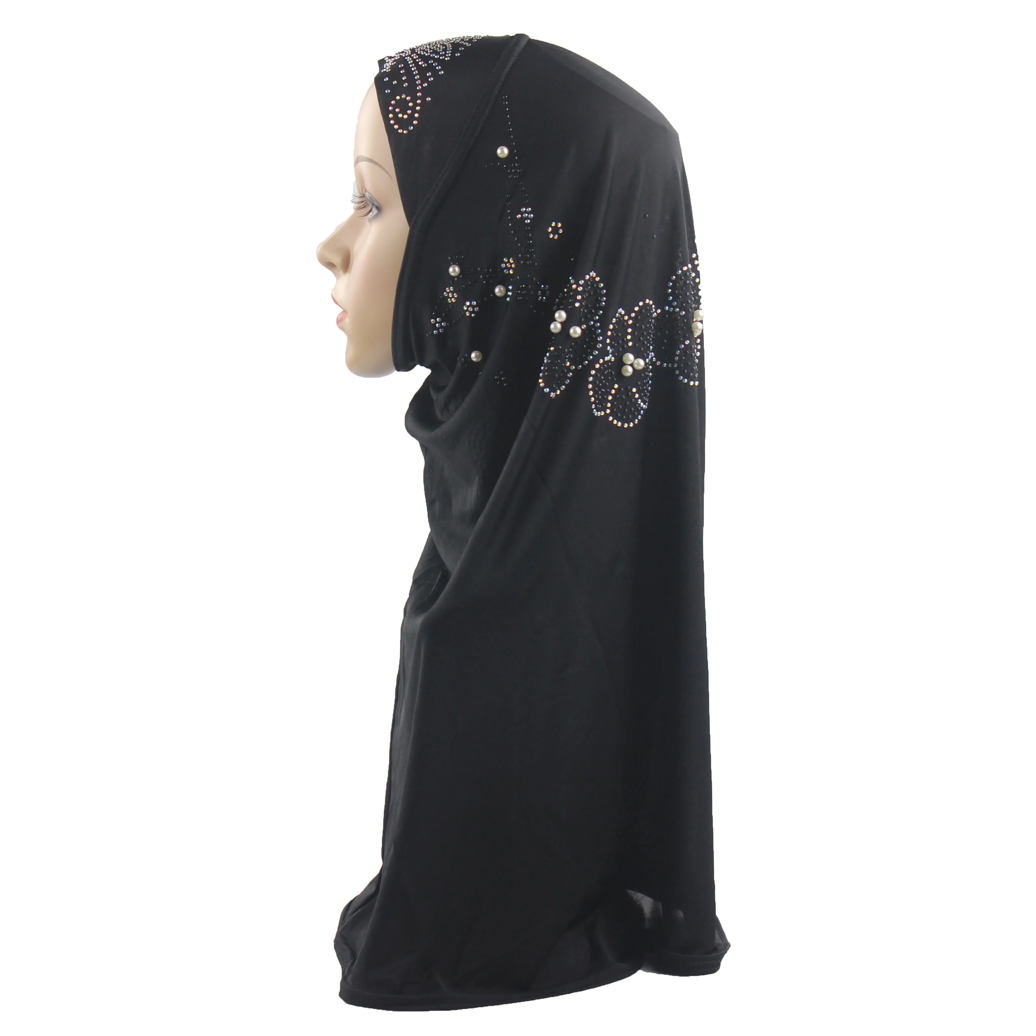 Женский головной убор с цветочным рисунком и стразами|Мусульманская одежда| |