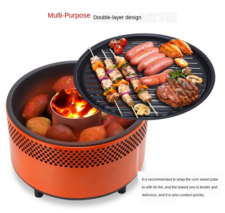 Духовка для барбекю на древесном угле дома и улицы портативная рамка без дыма