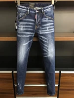 2021 fashion trend dsquared2 mens ripped paint dot motorcycle jeans 9817