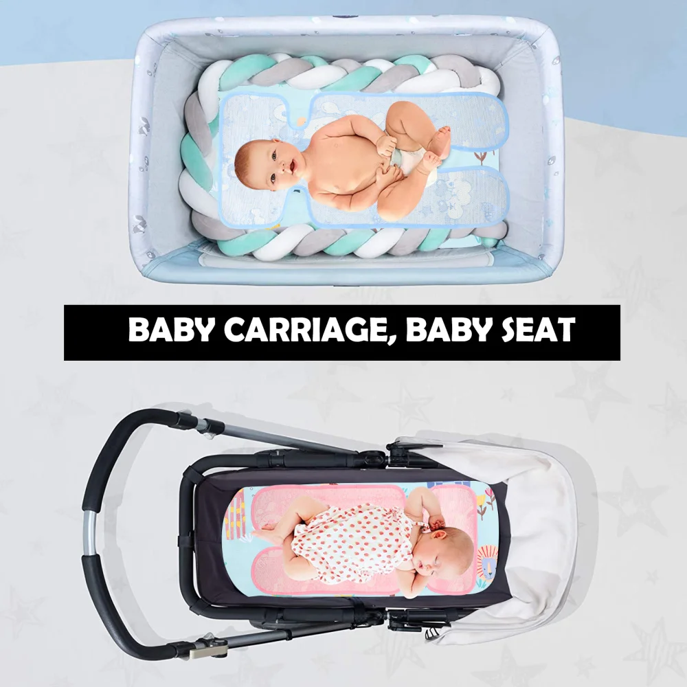 

2pcs Baby Summer Mat Baby Cooling Seat Mat Fashion Infant Carriage Cushion