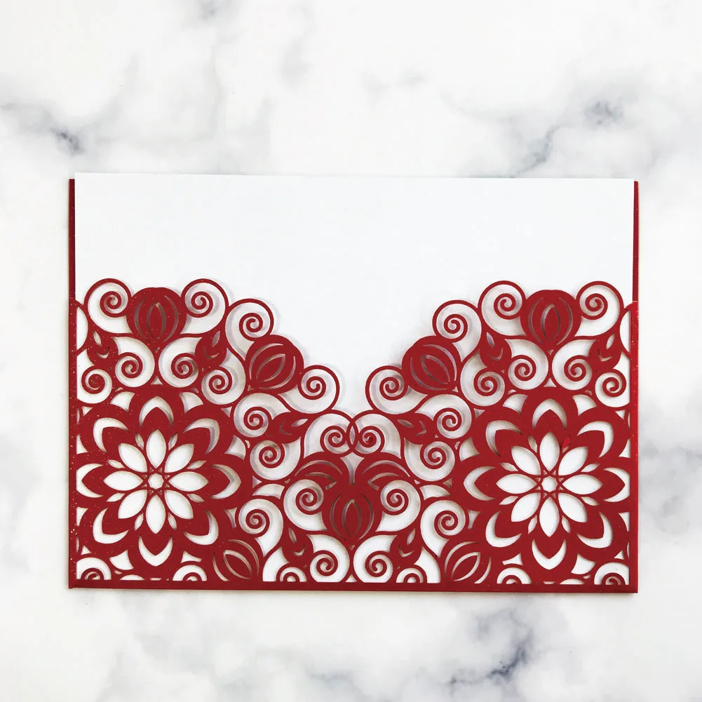 20pcs Exquisite Flower Invitation Card New Style Unique Laser Cut Wedding Invitations Cards Grand Events Party | Дом и сад