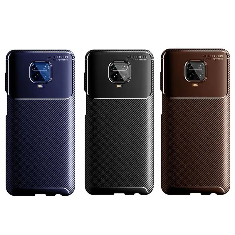 

For Xiaomi Redmi Note 9S / 9 Pro Slim Carbon Fiber Hybrid Soft TPU Case Cover