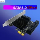 Адаптер Chi a Mining Riser PCIE SATA PCI-E, 10 портов SATA 3,0 6G PCI Express X1, плата расширения PCIE на SATA контроллер, плата расширения