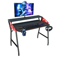 large gaming desk 47 inch computer gaming desk e sports table with with cup holder headphone hook for home office