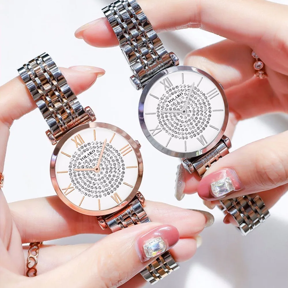 Роскошные женские часы браслет с кристаллами 2019 Топ бренд бриллиантами