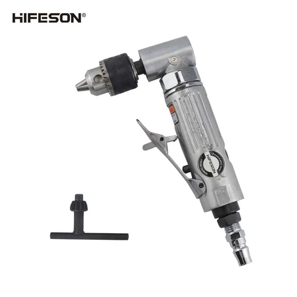 

HIFESON Elbow Air Pneumatic Drill 1 / 4 " Forward & Reverse Speed Regulating Gear Stirring Drilling Machine Grinder 0.5-6.5mm