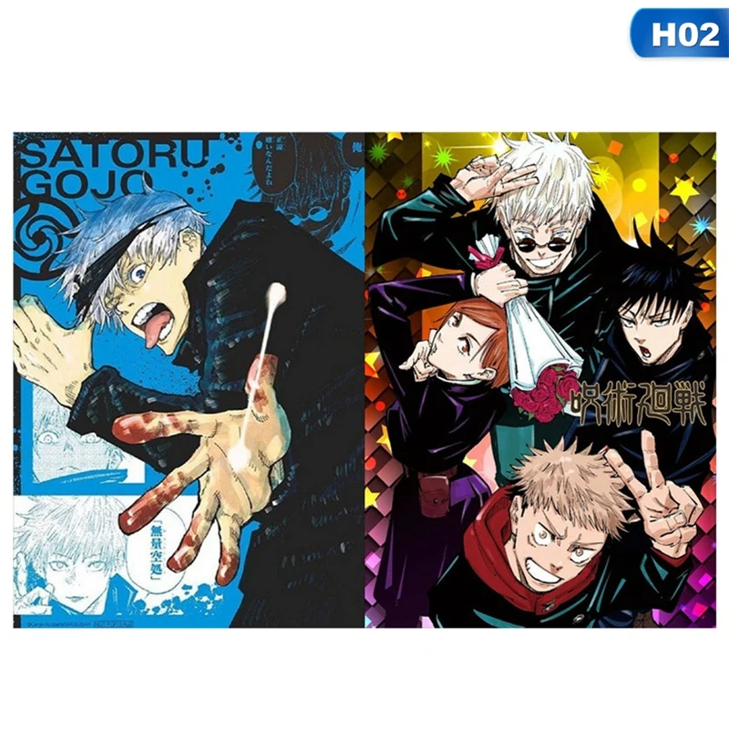 

Anime Jujutsu Kaisen File Holder Figures Yuji Itadori Goujo Satoru A4 L Type PVC Document Bag Student Test Paper Organizer