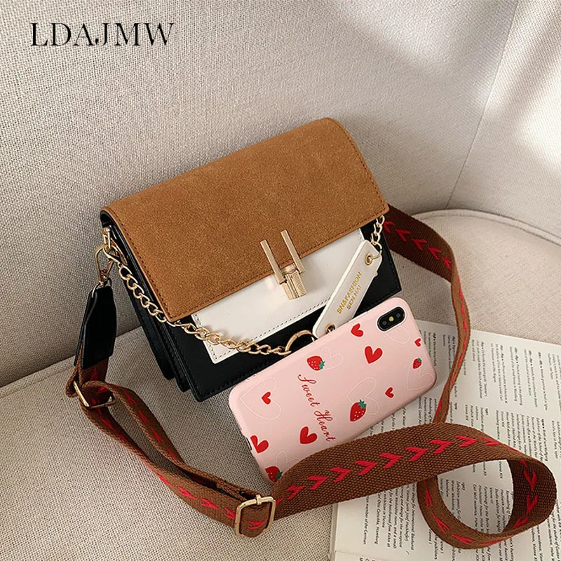 

New Pu Leather Women's Shoulder Messenger Bag Fashion Crossbody Small Square Bags Hit Color Cell Phone Satchel