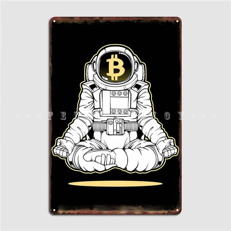 

Bitcoin Meditation Yoga Metal Sign Design Living Room Cinema Living Room Wall Decor Tin Sign Posters