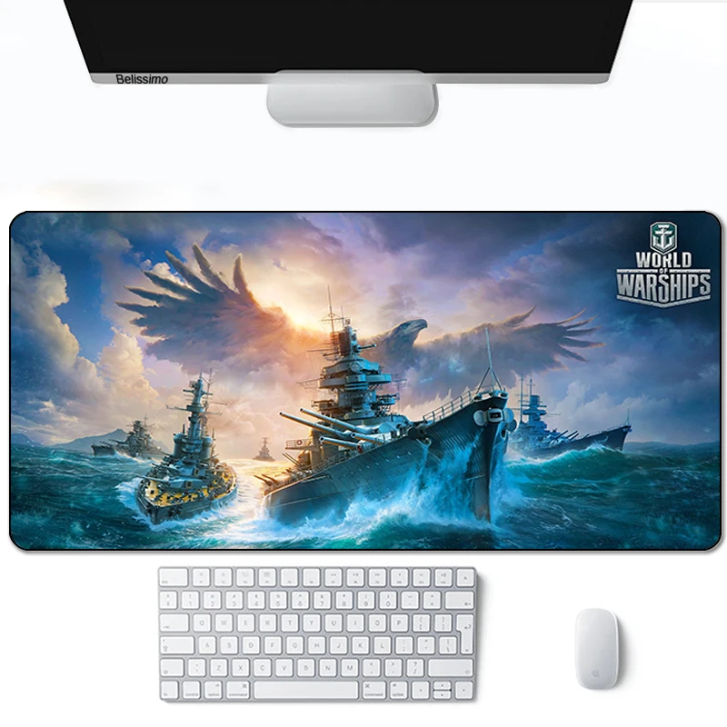 

Популярный игровой коврик для мыши, большой водонепроницаемый коврик для мыши World Of warship, резиновый игровой коврик для ноутбука, Настольный ...