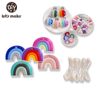 let%e2%80%99s make silicone rainbow beads set pacifier chain newborn silicone teether food grade bpa free diy accessories pacifier clip