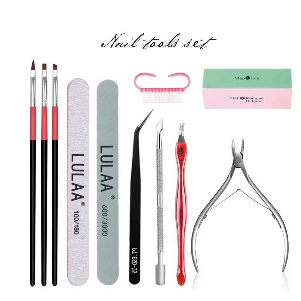 

9pcs Nail Art Exfoliating Tools Scissors Plier Peeling Push Dead Skin Cuticle Pusher Nipper Spoon Remover Clipper Cutter