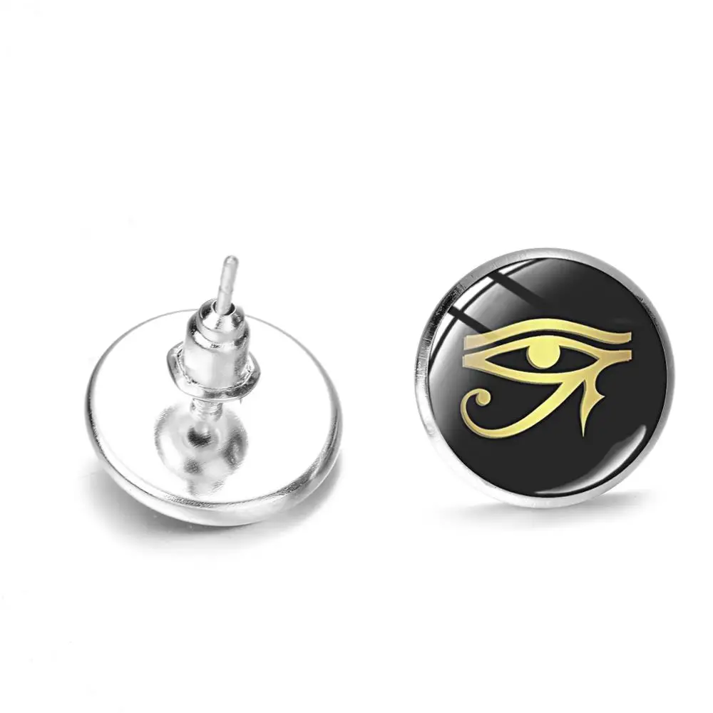 Серьги-гвоздики в винтажном стиле ювелирные украшения виде глаза хора Анкх