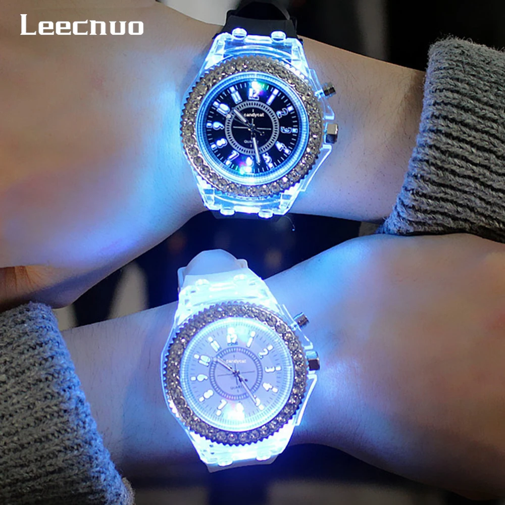 СВЕТОДИОДНЫЕ светящиеся часы Leecnuo для студентов пар 7 цветов|Часы любимого| |