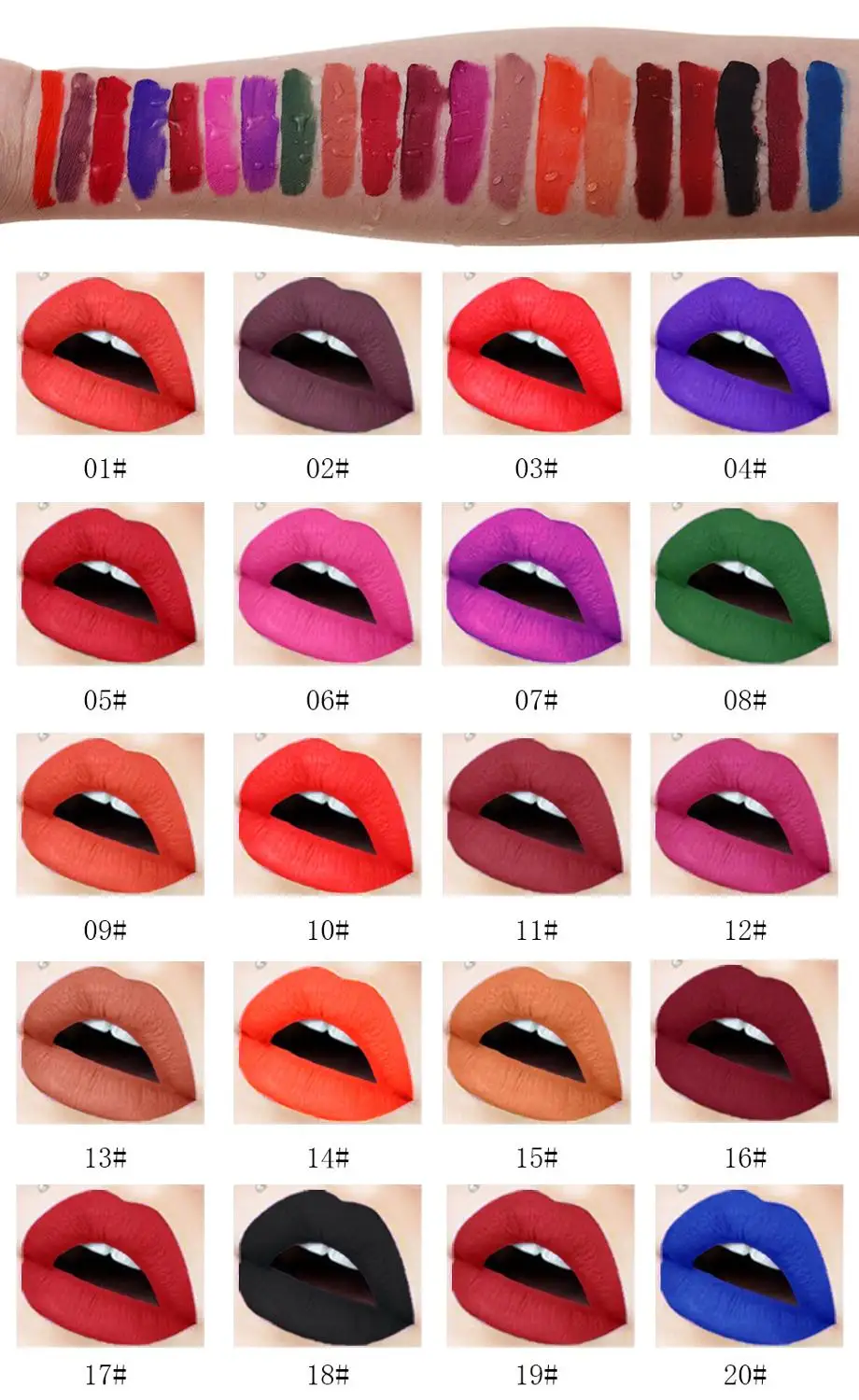 Wholesale private label liquid lipstick matte lipgloss waterproof 20 color nude color lip gloss