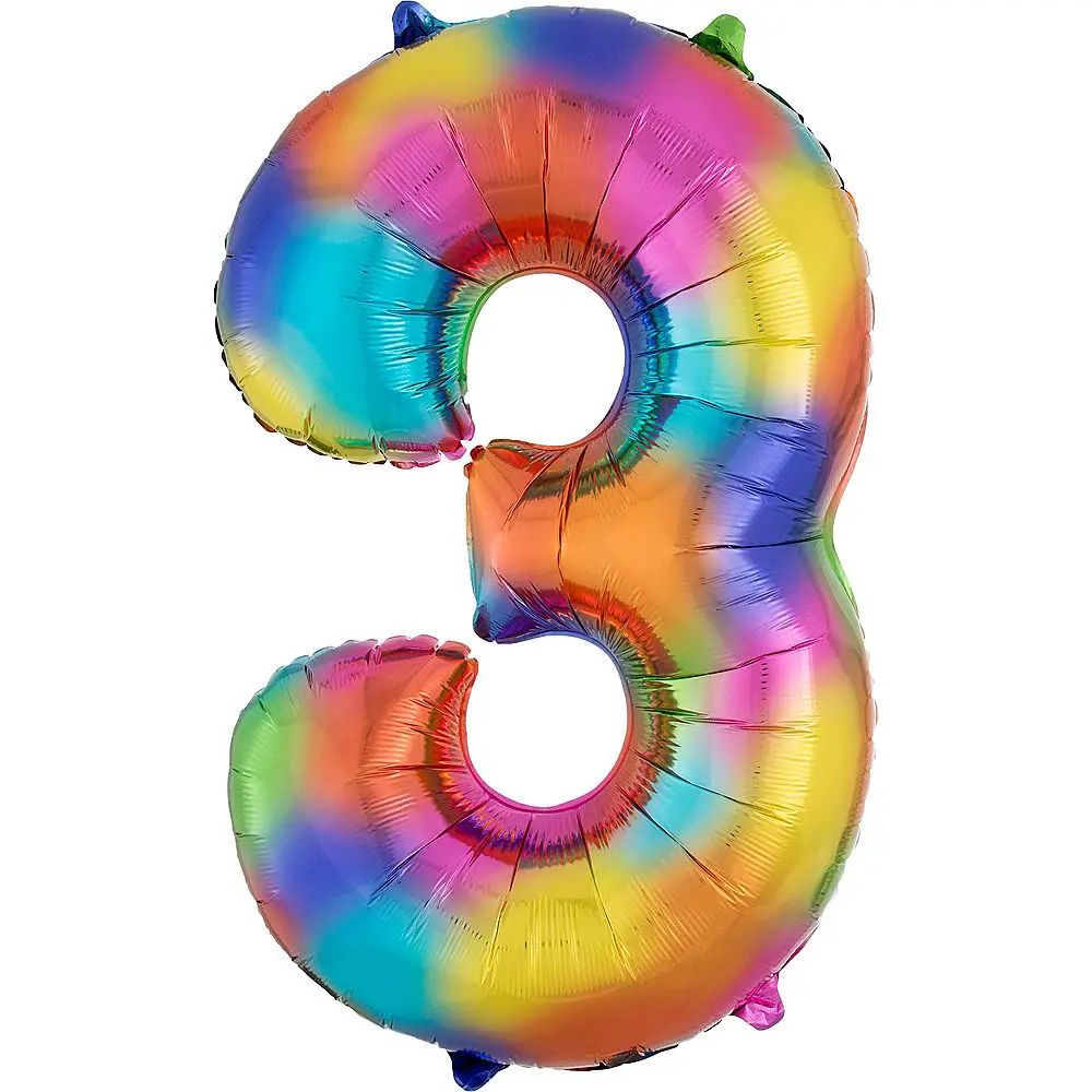 

1pc 40inch Number 0-9 Aluminum Film Balloon Rainbow Gradient Candy Color Birthday Party Anniversary Decoration Kids Toy